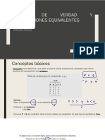 Clase 8 Cap. 3 Lógica Matemática. Tablas de Verdad y Proposiciones Equivalentes.