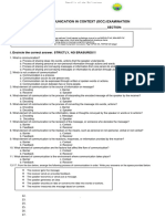 Oral Communication in Context (Occ) Examination