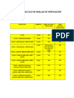 Calculo Rejillas de Ventilación