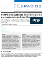 Controle de Qualidade Microbiológico No Processamento de Frigorífico Bovino