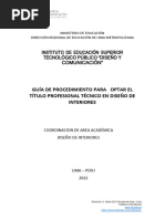 Guía de Procedimiento para Optar El Título Profesional Técnico en Diseño de Interiores