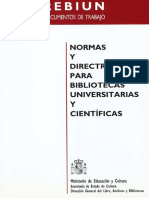 Normas Directivas Bibliotecas Universitarias y Cie