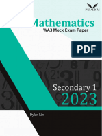 Sec 1 Maths WA3 Mock Exam 2023