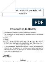 Intro To Hadith and Few Selected Ahadith