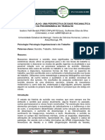 Suicídio E Trabalho: Uma Perspectiva de Base Psicanalítica E Da Psicodinâmica Do Trabalho