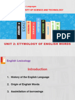 Week 2 Etymology of English Words