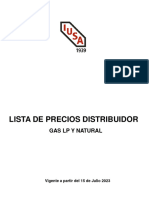 Lista de Precios Controles para Gas LP y Natural