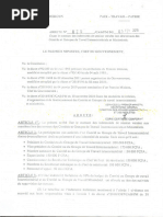 Arreté N°025 Du 05 Fev 2019 Fixant Les Indemnités de Session Des Travaux Des Comités Et GTI & Ministériels