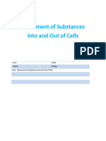 Grade 9 Cells and Cell Movements Formative Worksheet