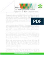 Aplicación Del Reglamento Técnico para Redes Internas de Telecomunicaciones