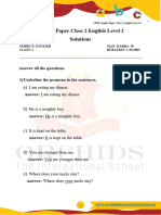 Solution Sample Paper Class 2 English Level 2