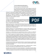 ACTA DE ENTREGA RECEPCIÓN 1 Orden de Compra Nro - GEN-EUSEP-001-2023