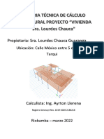 Memoria de Cálculo Sra Lourdes Chauca