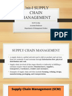 Unit-I Supply Chain Management: Dr.P.Nivetha Assistant Professor Department of Management Studies