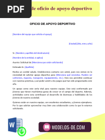 Oficio de Apoyo Deportivo
