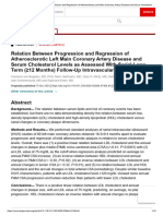 Relation Between Progression and Regression of ... Coronary Artery Disease and Serum Cholesterol Levels