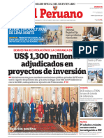 El Peruano: US$ 1,300 Millones Adjudicados en Proyectos de Inversión