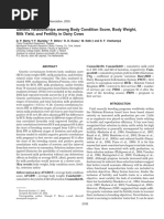 Berry, Genetic Relationships Among Body Condition Score, Body Weight