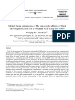 Model-Based Simulation of The Synergistic Effects of Blast and Fragmentation On A Concrete Wall Using The MPM