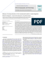 Absence of Sensory Function in The Reconstructed Anterior Cruciate Ligament