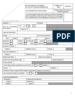 Planilla Registro Nuevo Ingreso