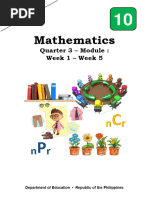 Mathematics: Quarter 3 - Module: Week 1 - Week 5