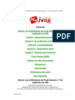 Contenido: Bolivia: Ley de Ministerios Del Poder Ejecutivo, 17 de Septiembre de 1993