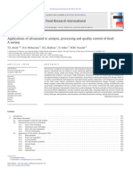 Applications of Ultrasound in Analysis, Processing and Quality Control of Food