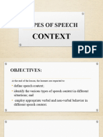 Types of Speech Context