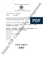 Te Re D: Motivo: Medida Preventiva Anticipada de Colocación Familiar Provisional