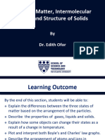 States of Matter, Intermolecular Forces and Structure of Solids