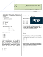 Nuevas Olimpiadas Matematicas Octavo y Noveno 2023