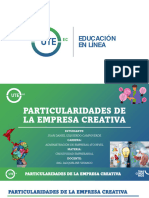 Tarea 7 Particularidades de La Empresa Creativa