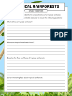 Tropical Rainforests Worksheet Grade 6