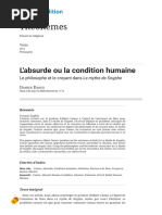 L'Absurde Ou La Condition Humaine