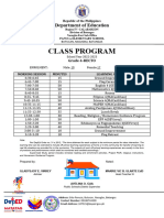 CLASS PROGRAM Grade 4