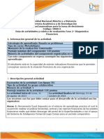 Guía de Actividades y Rúbrica de Evaluación - Unidad 2 - Fase 2 - Diagnóstico Financiero