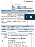 SESIÓN DE APRENDIZAJE #4 - IVUNIDAD VESCRIBIMOS Un Artículo