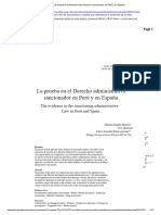 La Prueba en El Derecho Administrativo Sancionador en Perú y en España