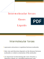 Intermolecular Forces Gasses and Liquids