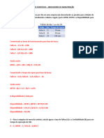 Lista de Exercícios Indicadores de Manutenção para PCP - Gabarito