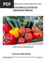 Proyecto de Hortalizas Misioneras FRANCISCO GAUTO