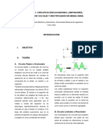 n1 Circuitos Enclavadores, Limitadores, Dobladores de Voltaje y Rectificador de Media Onda