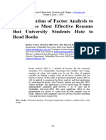 An Application of Factor Analysis To Identify The Most Effective Reasons That University Students Hate To Read Books