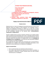 Informacion Estado Del Arte e Indicaciones Presentacion Final