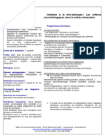 2017 - G - Formation Critères Microbiologiques en Industrie Agroalimentaire