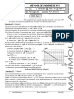 Devoir de Synthese N°2: Epreuve: Sciences Physiques