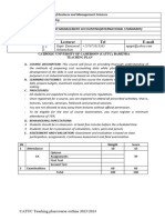 TEACHING Plan Cost and Management Accounting I