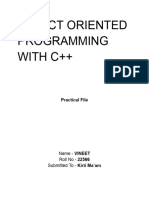 Object Oriented Programming With C++