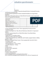 Biological Evaluation Questionnaire